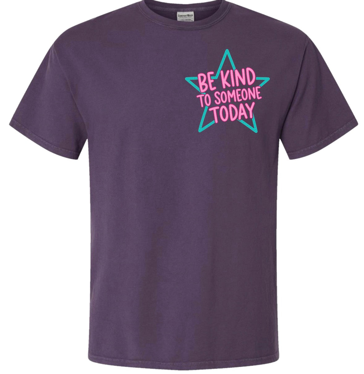 Adult Be Kind Star Plum Comfort Wash TShirt