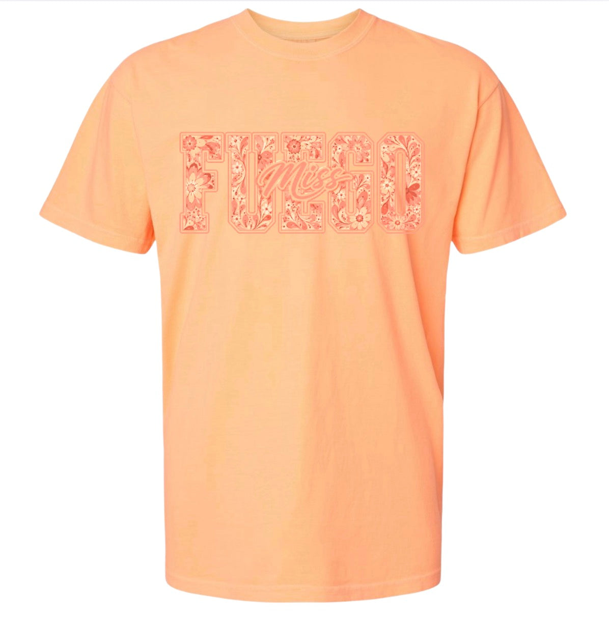 Miss Fuego Floral Light Orange Tshirt