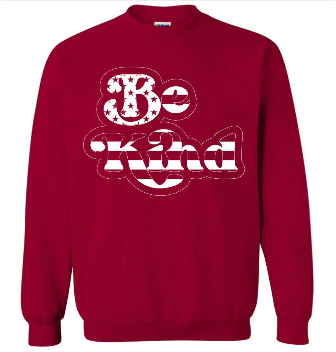Adult Be Kind Stars and Stripes Crewneck