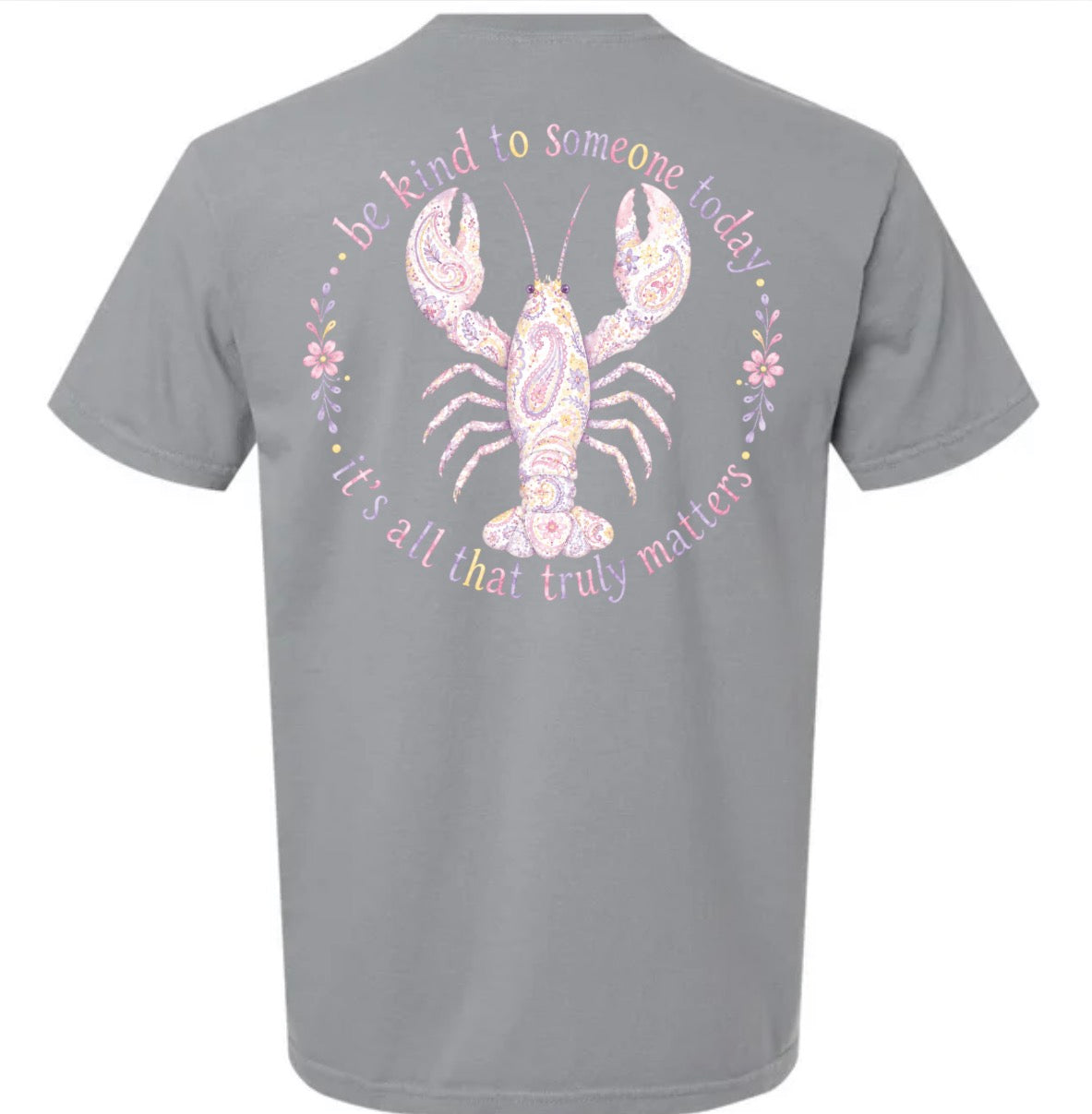 Adult Paisley Lobster Gray Comfort Wash TShirt