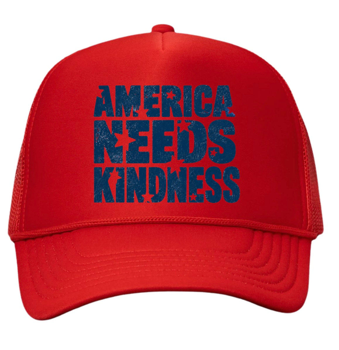 America Needs Kindness Red Trucker Hat
