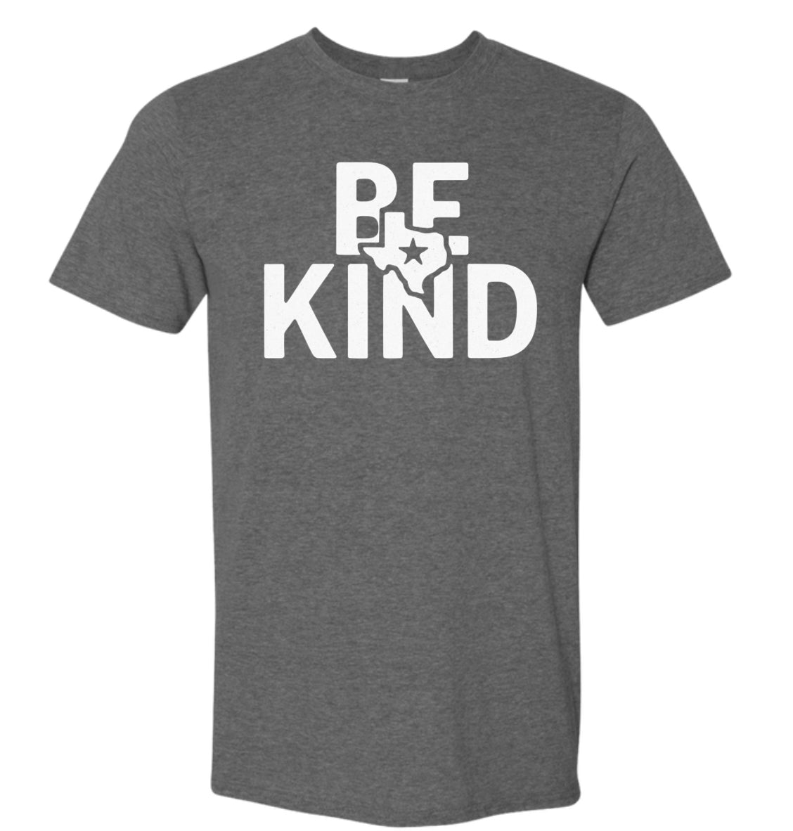 Kids Be kind Star Texas Charcoal Gray Gildan T-Shirt