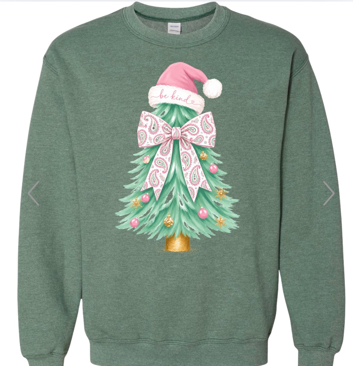 Adult Green Paisley Tree Crewneck