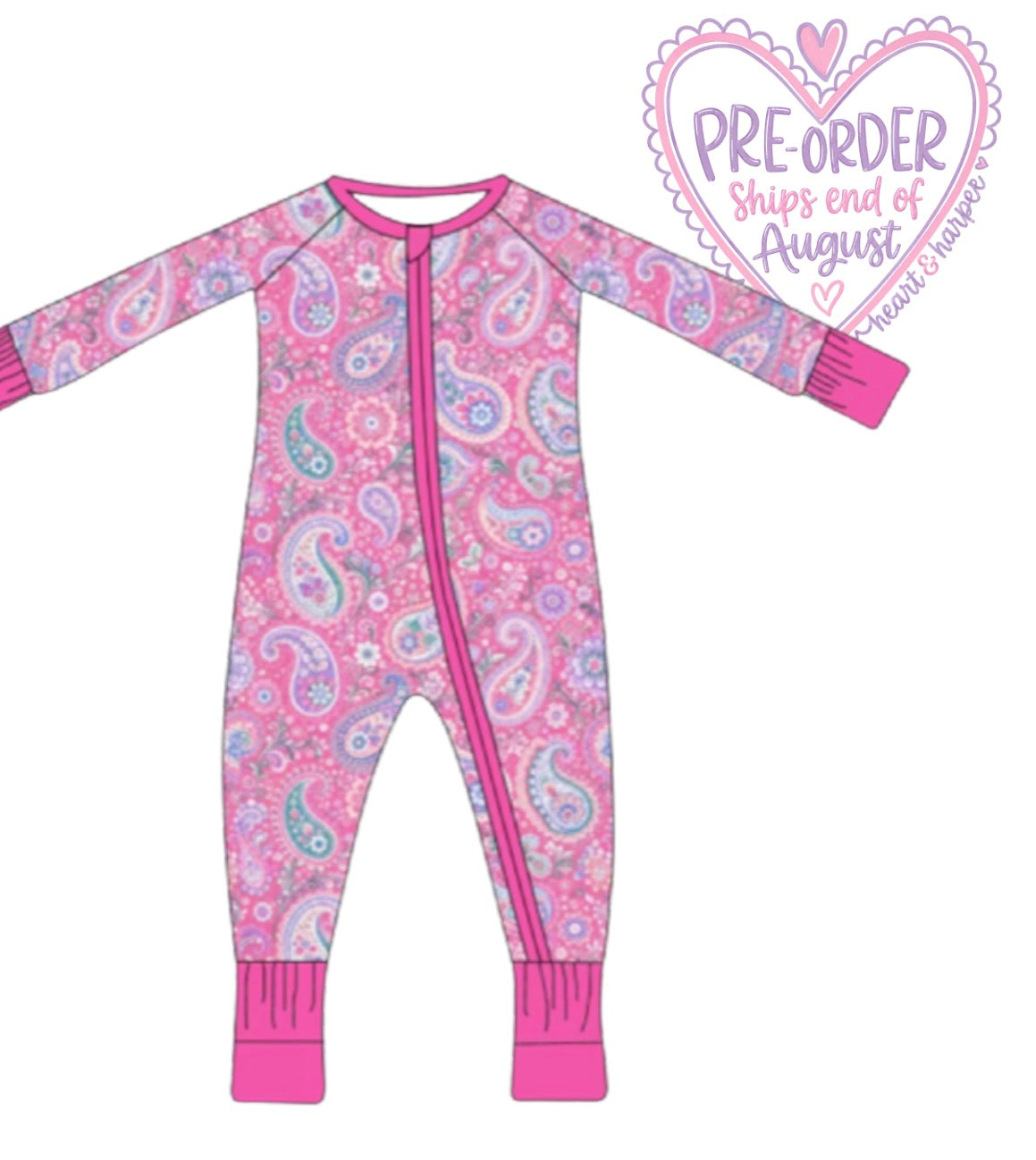 Kids Paisley Zip Up Onesie (PRE-ORDER)
