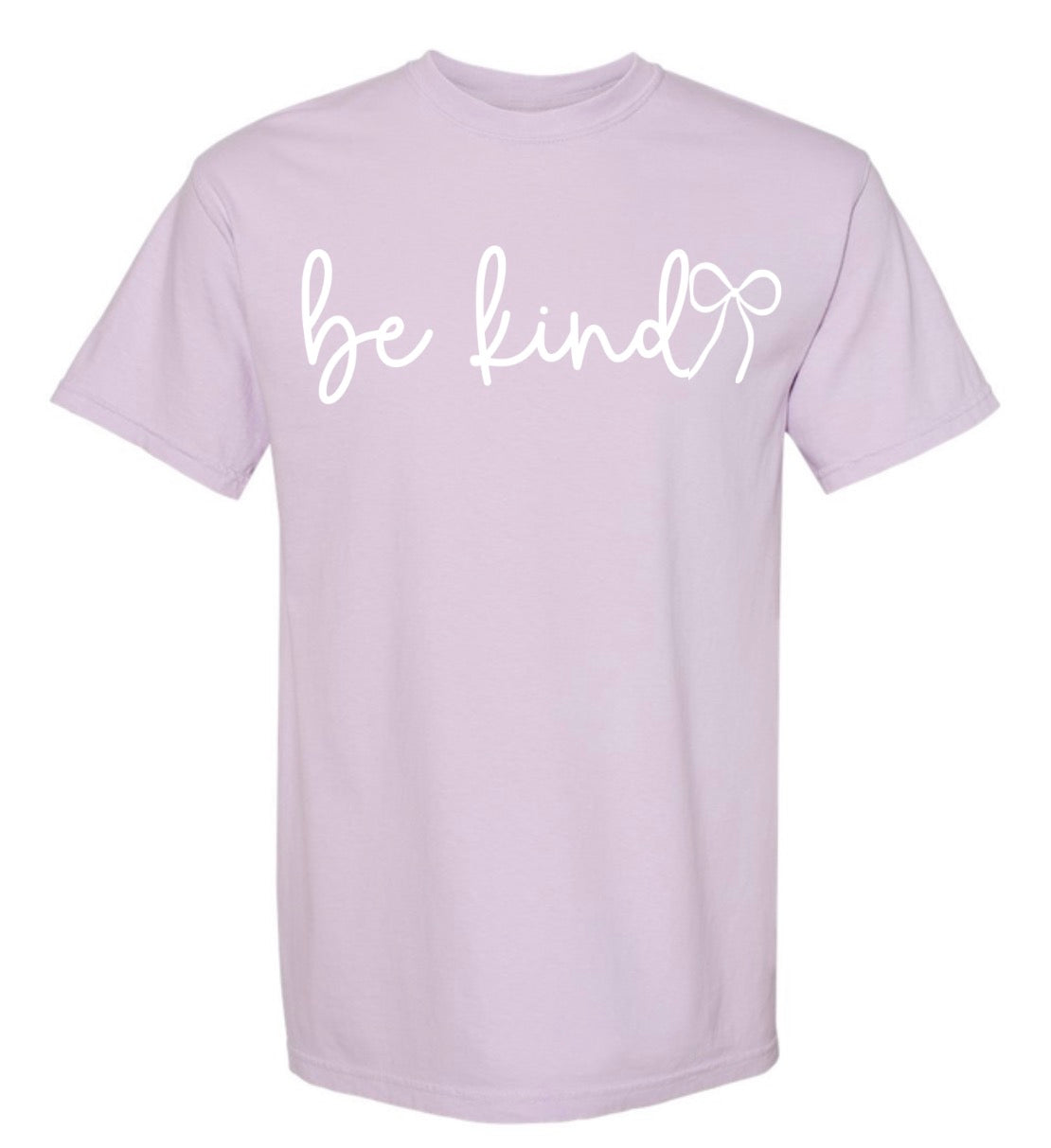 Adult Be Kind Bow Lilac Comfort Colors TShirt