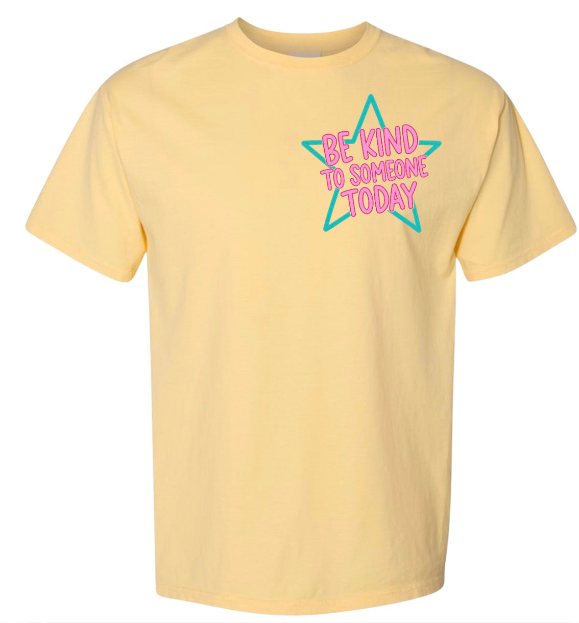 Adult Be Kind Star Yellow Comfort Colors TShirt