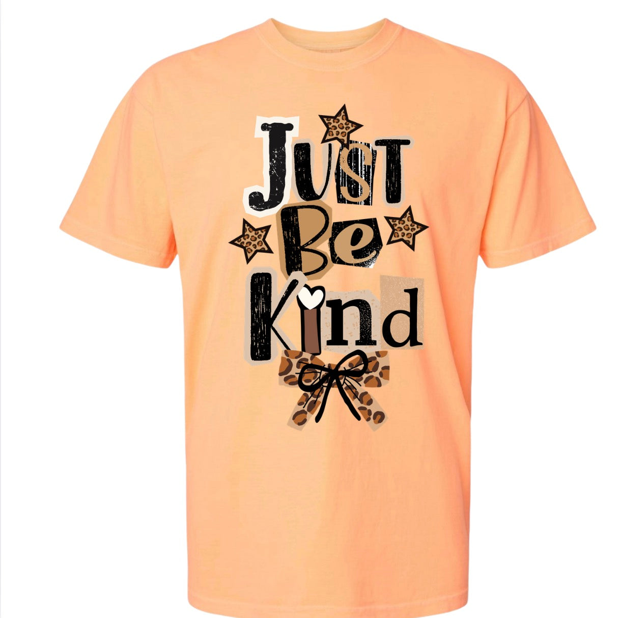 Adult Be Kind Funky Leopard Neon Orange Comfort Colors
