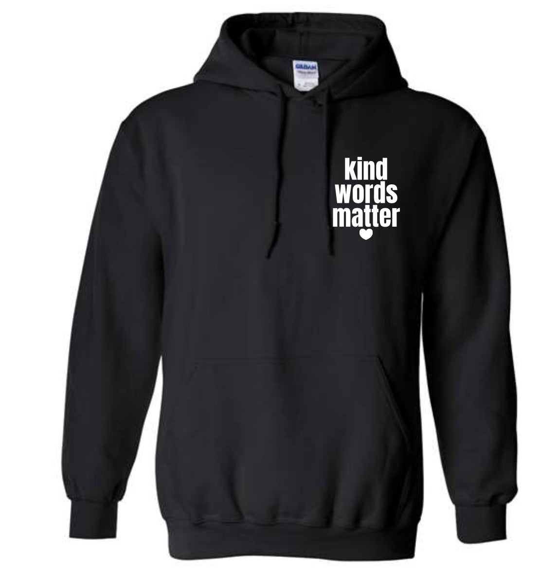 Adult Kind Words Matter Black Hoodie