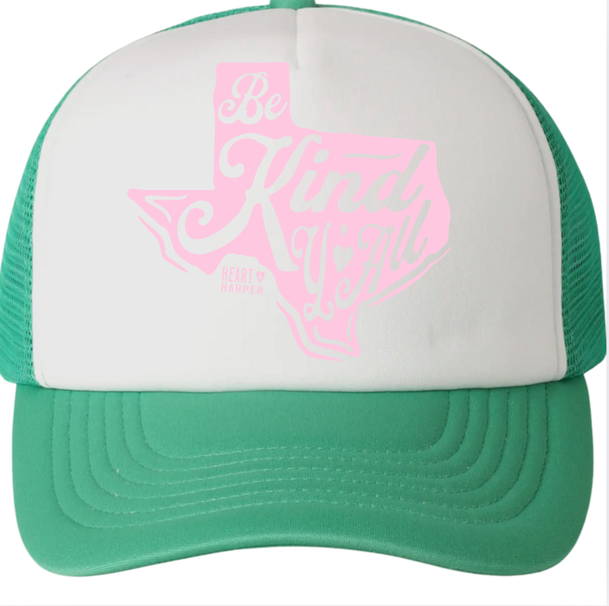Mystic Green and Pink Be Kind Yall TX Hat