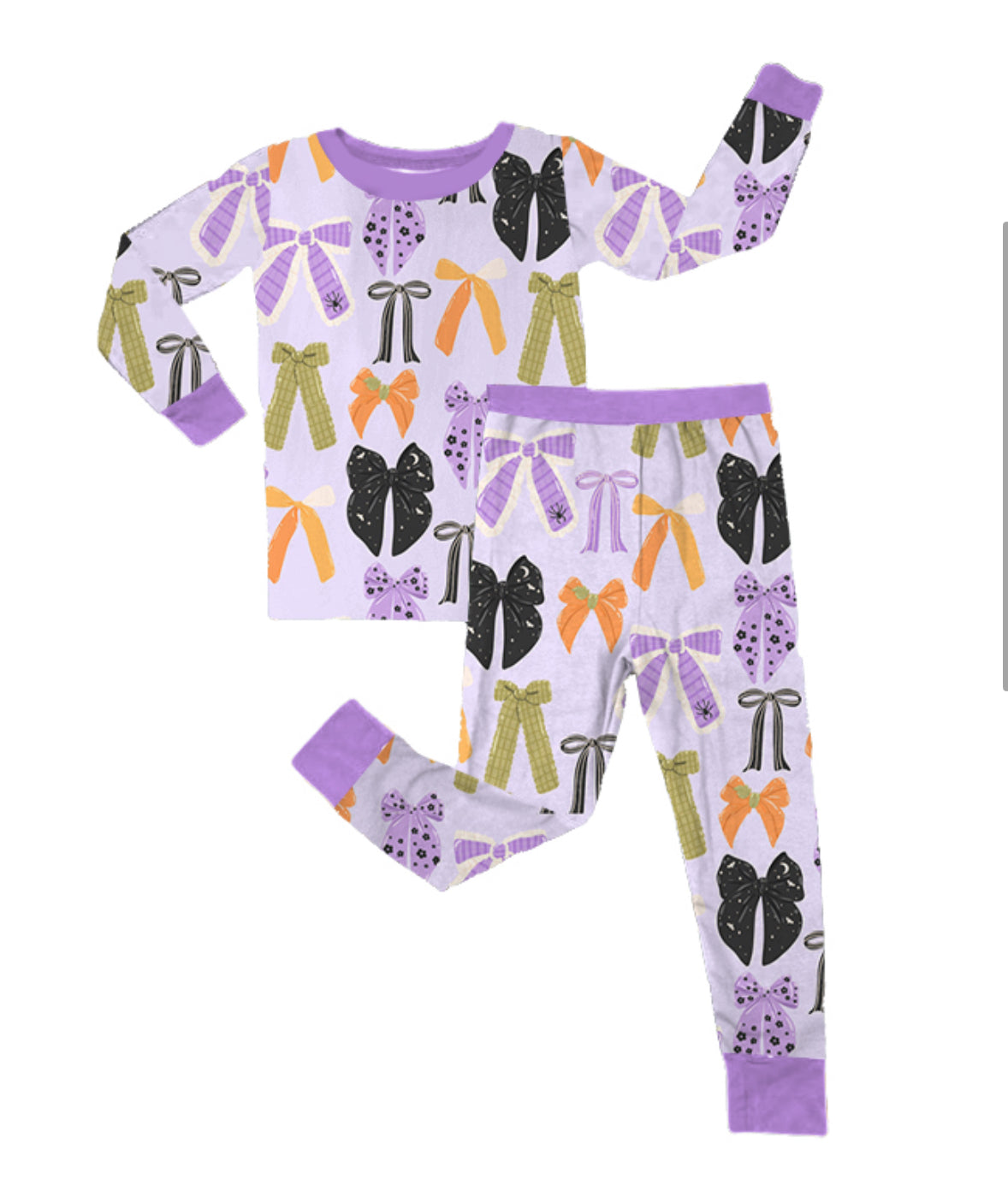 Kids Halloween Bows Two Piece Long Set
