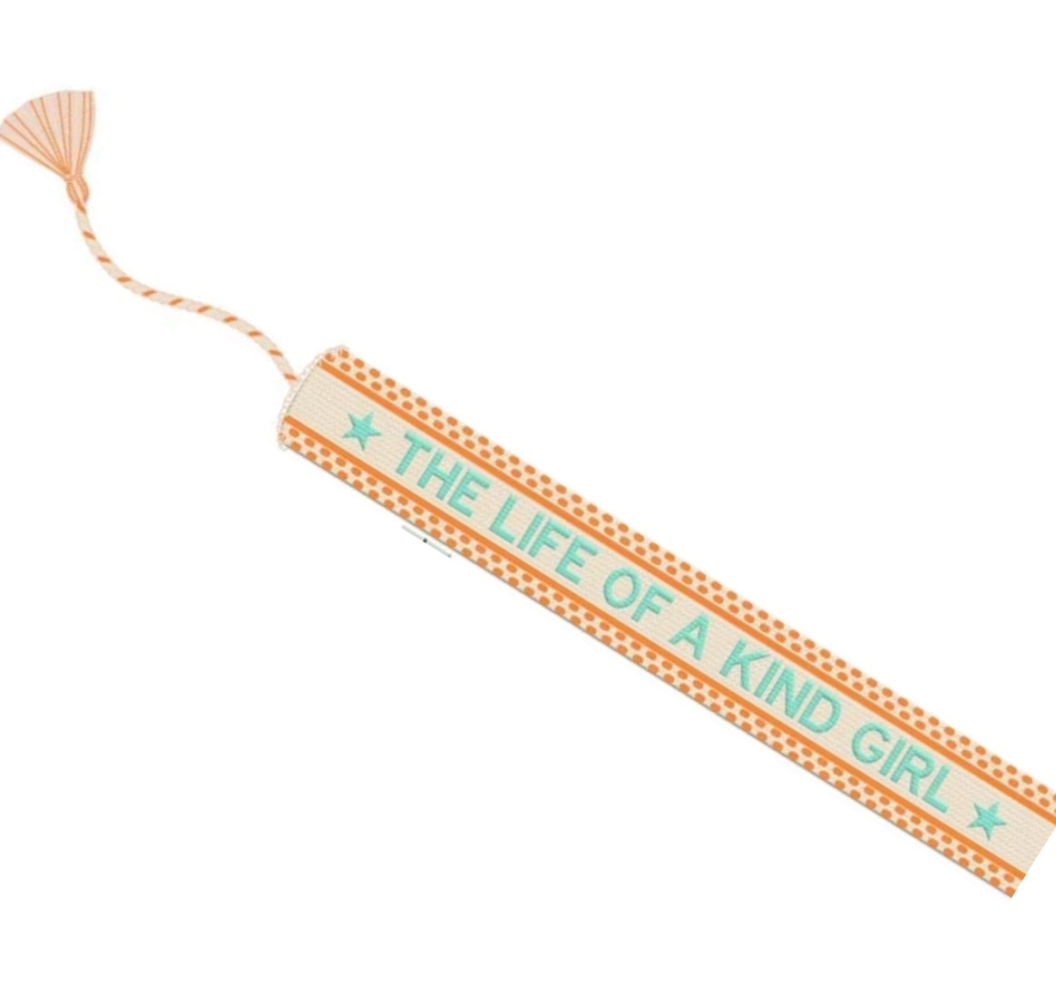 Life of a Kind Girl Orange Embroidered Bracelet