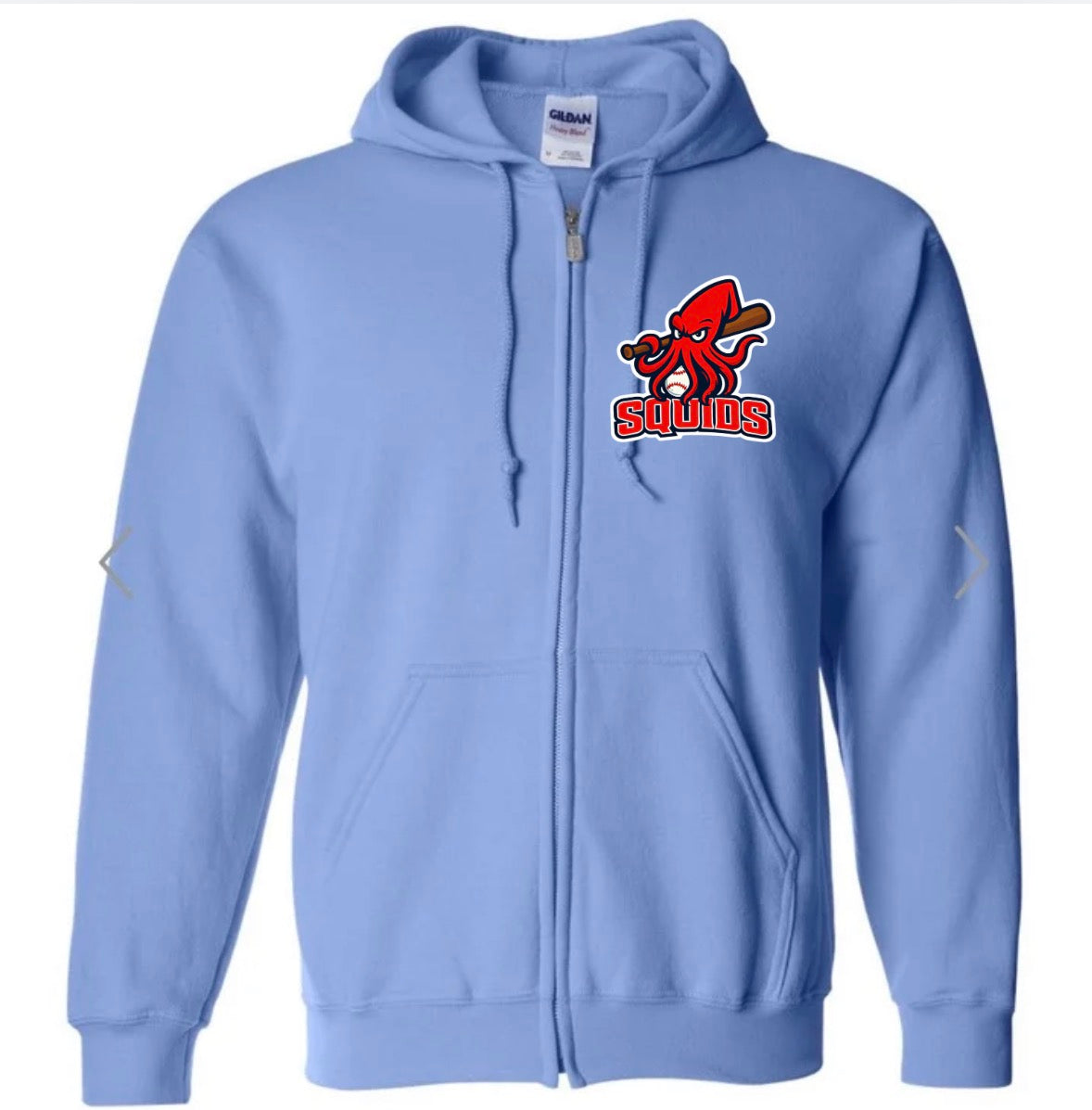 Squids Light Blue Gildan Zip Up