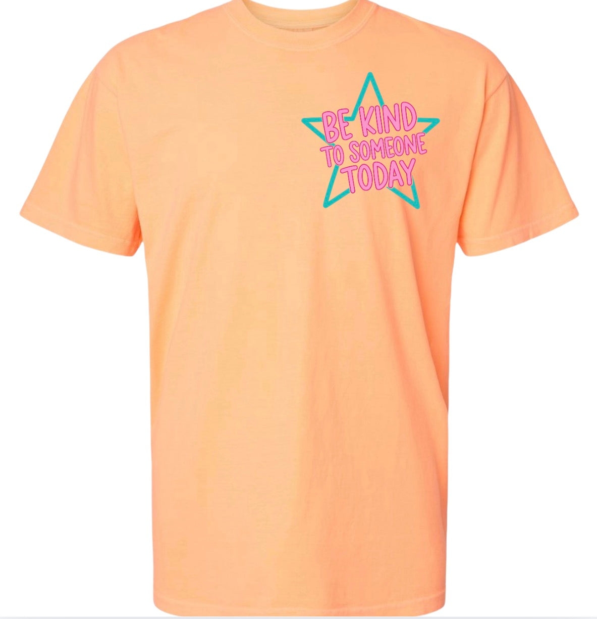 Adult Be Kind Star Cantaloupe Comfort Wash TShirt