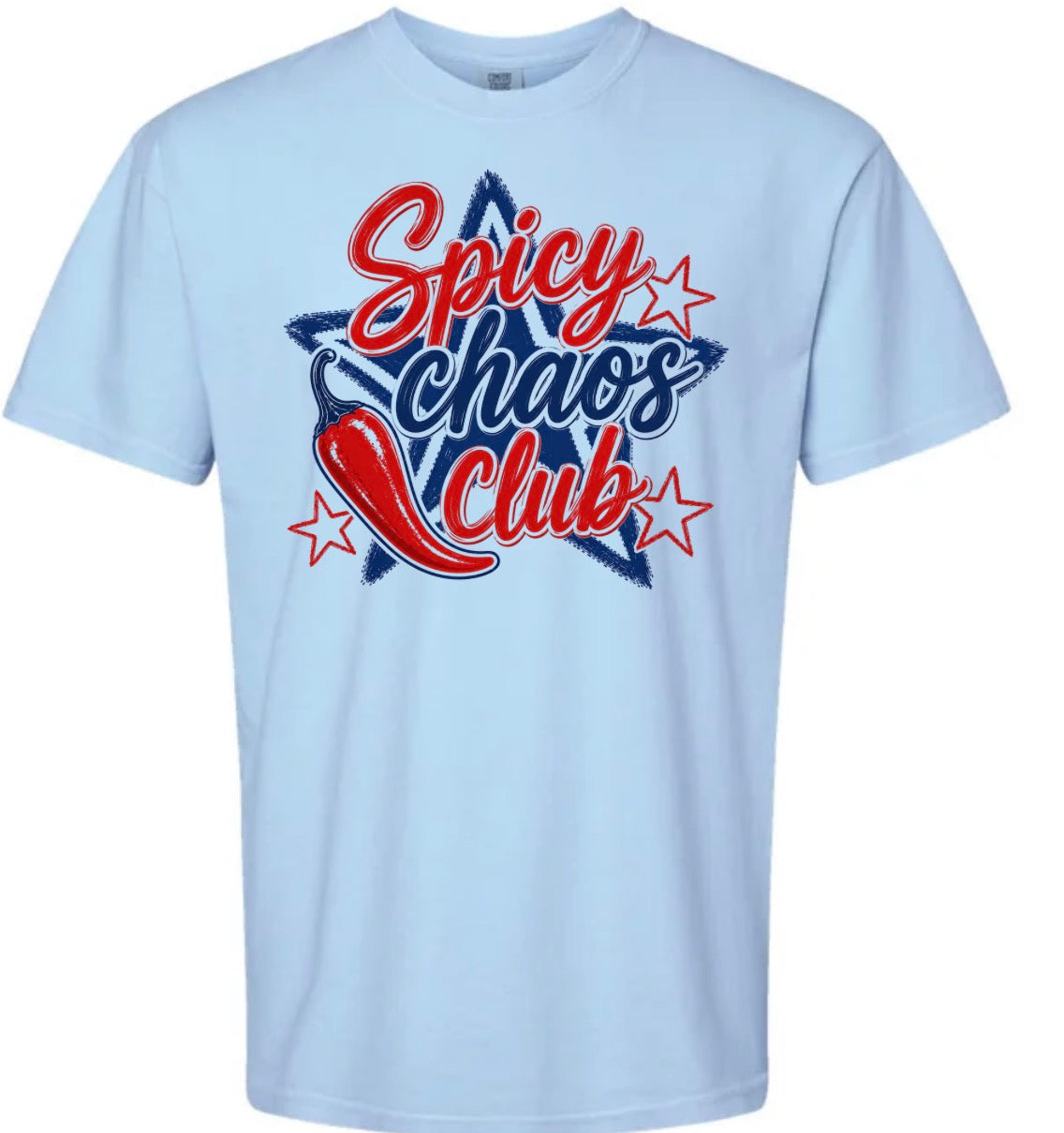 Adult Spicy Chaos Club Light Blue CC Tshirt