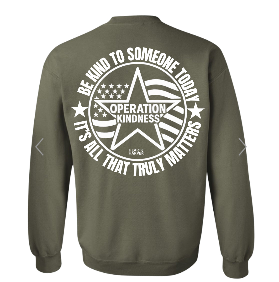 Adult Operation Kindness Army Green Gildan Crewneck