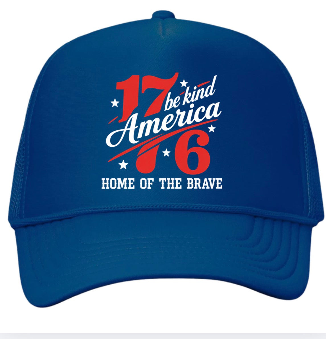 1776 Be Kind America Blue Trucker Hat