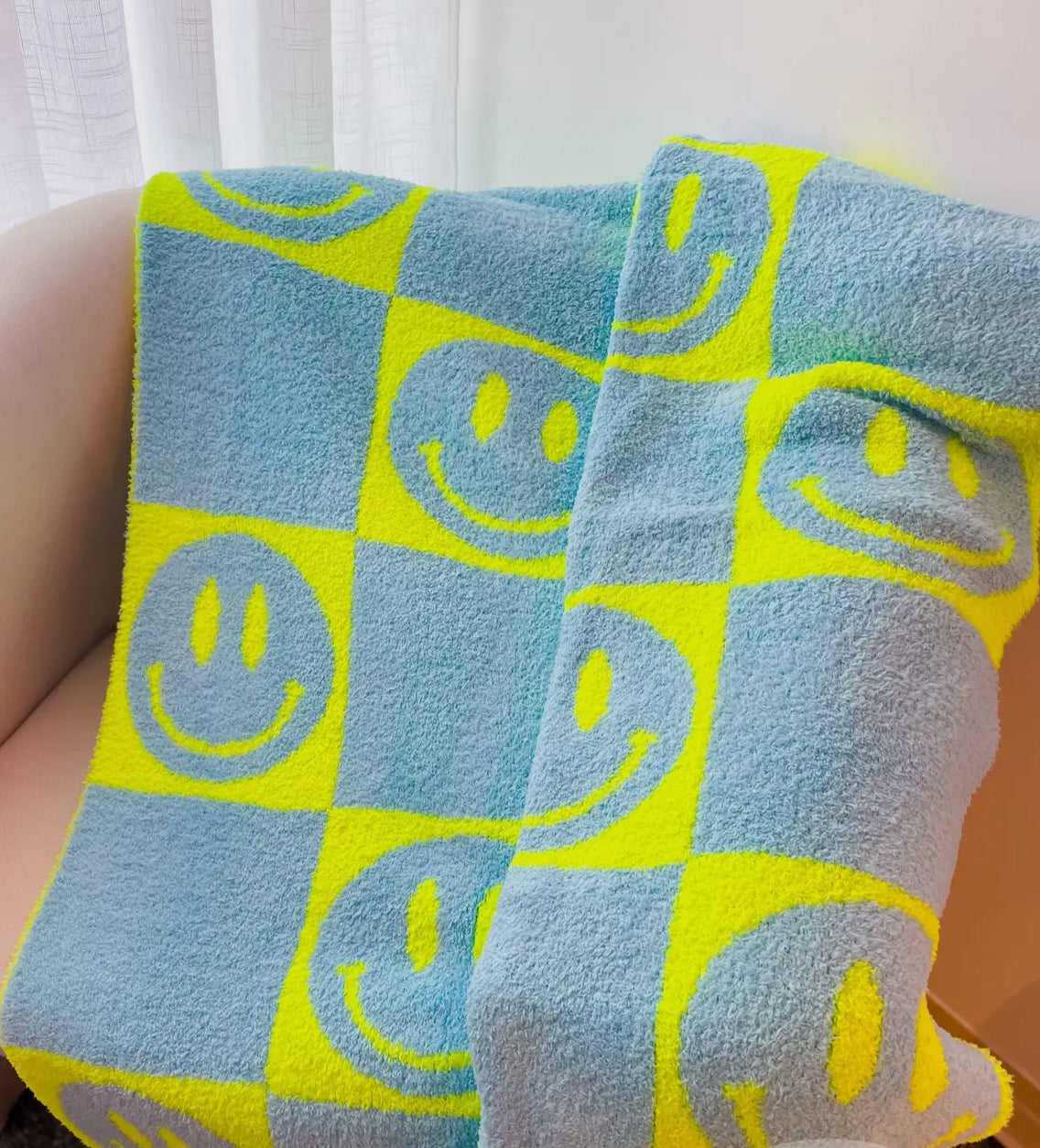 Neon Green and Blue Blanket