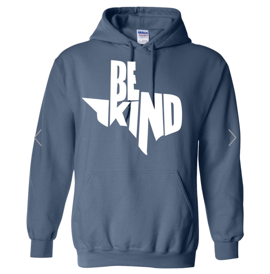 Adult Be kind Texas Indigo Blue Gildan Hoodie