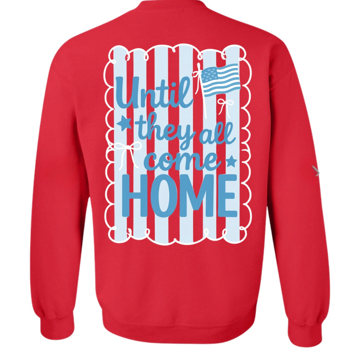 Kids Until They All Come Home Blue Stripe Crewneck