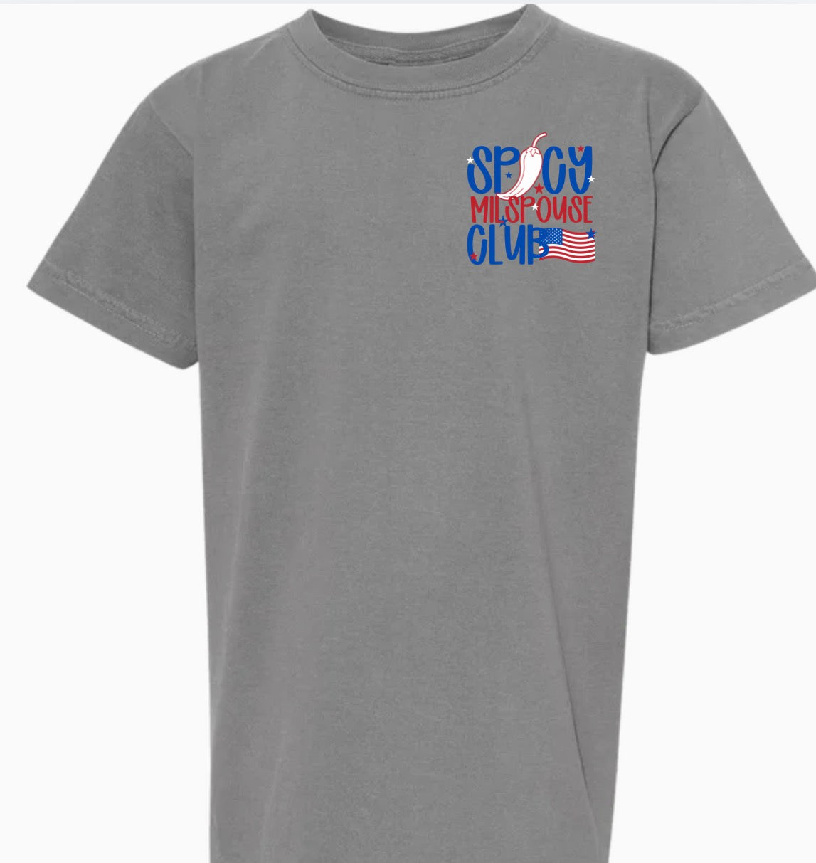 Adult Spicy Milspouse Club Gray Comfort Colors Tshirt