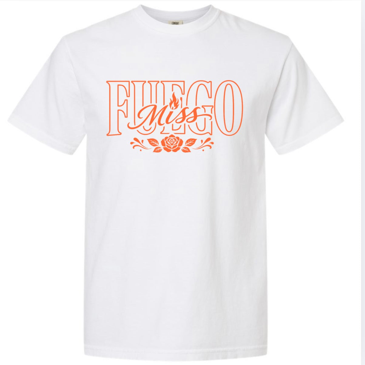 Miss Fuego Rosette White Tshirt