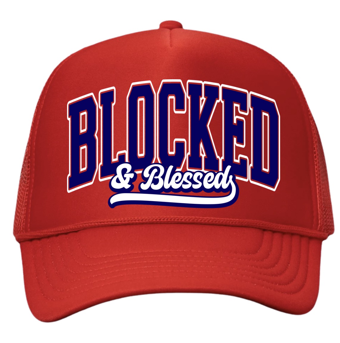 Blocked & Blessed Red Trucker Hat