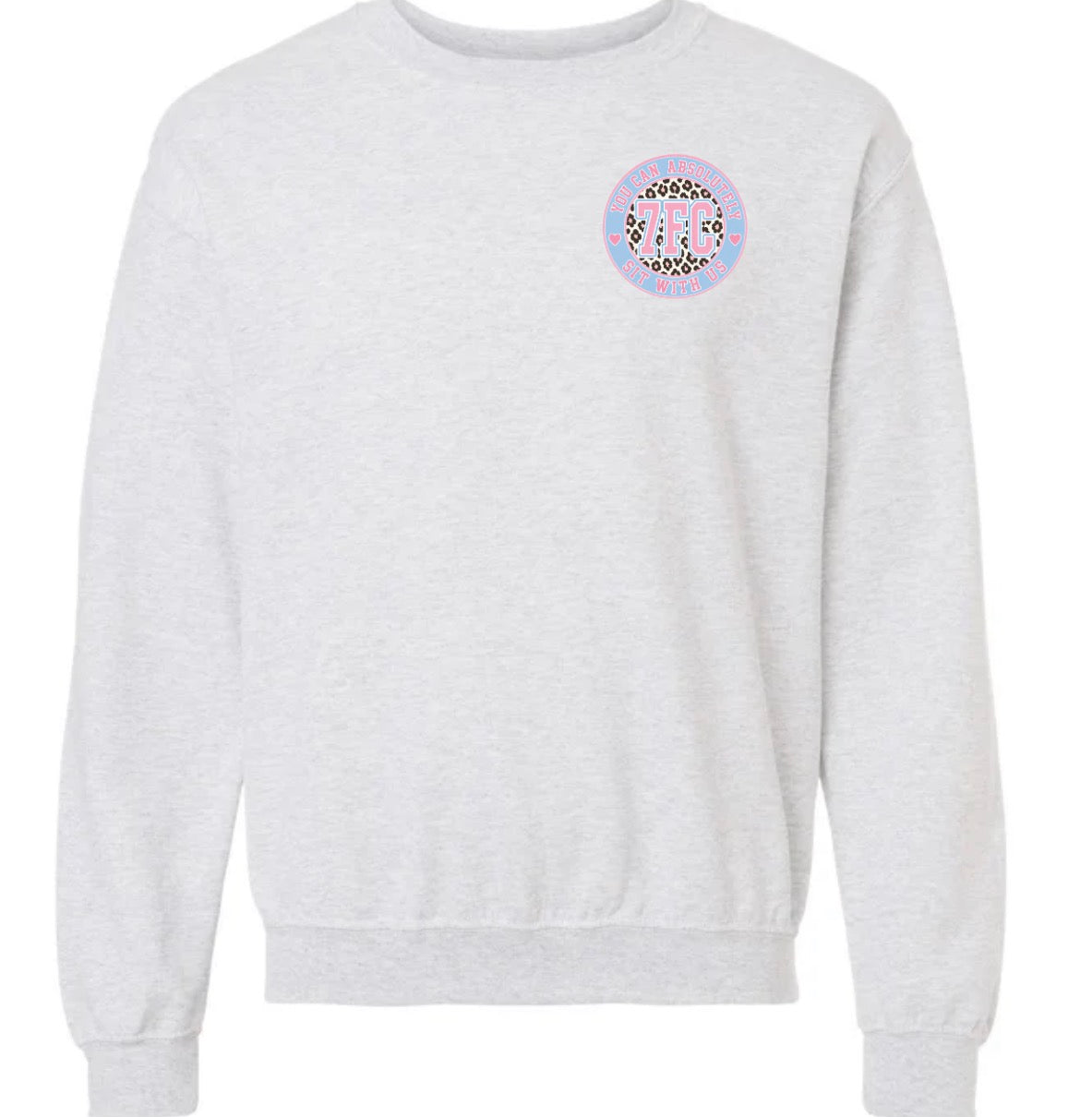 Adult 7FC Ash Gray Gildan Crewneck