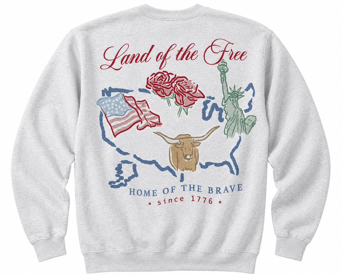 Adult Land of the Free Gildan crewneck
