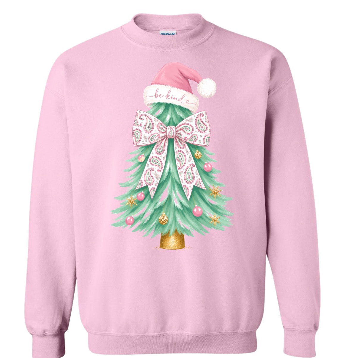 Adult Light Pink Paisley Tree Crewneck