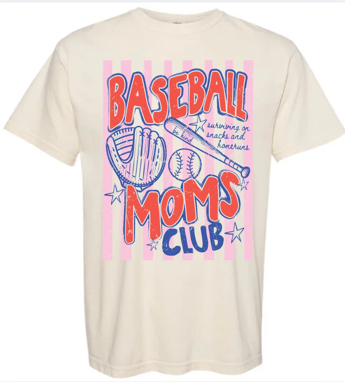 Adult Baseball Moms Cream CC Tshirt