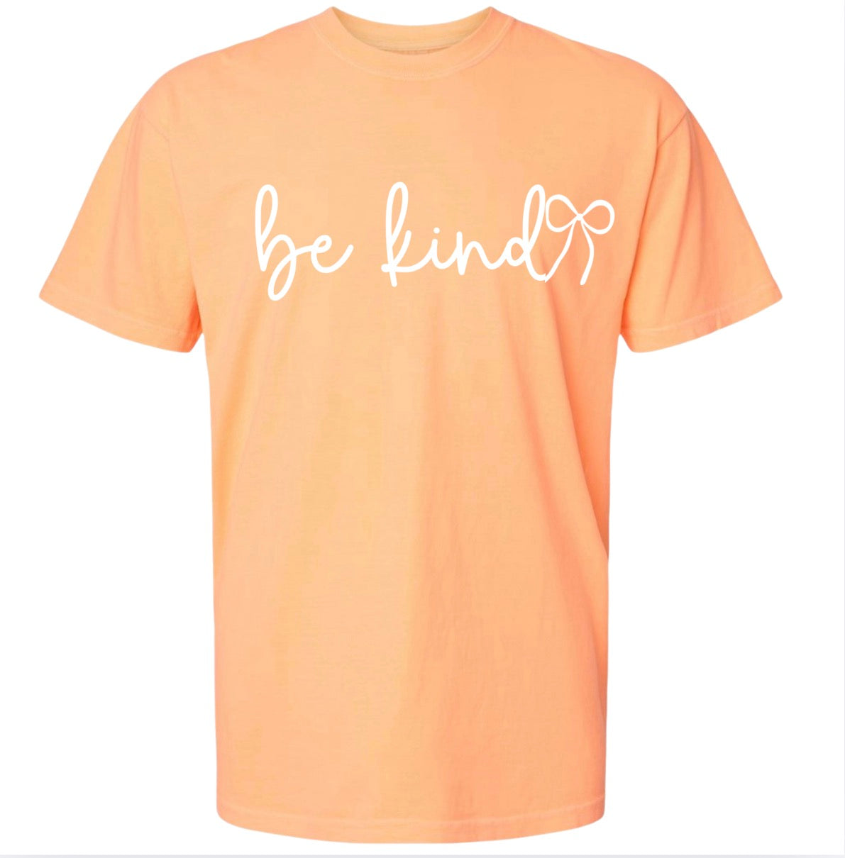 Adult Be Kind Bow Cantaloupe Comfort Wash TShirt