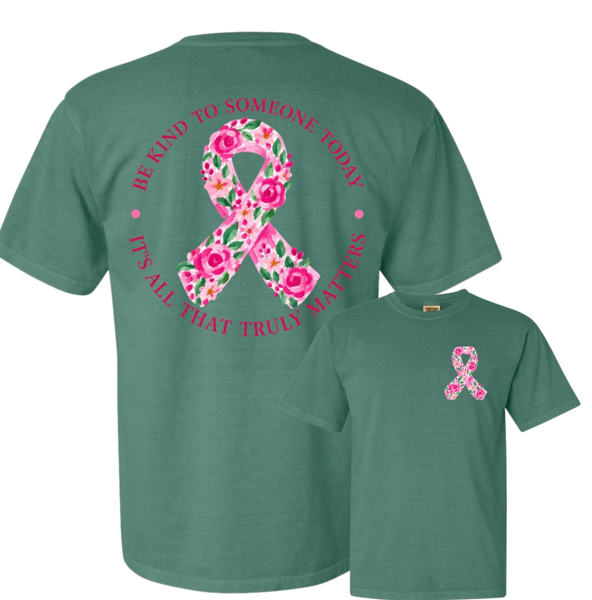 Adult Floral Awareness Ribbon Light Green CC Tshirt