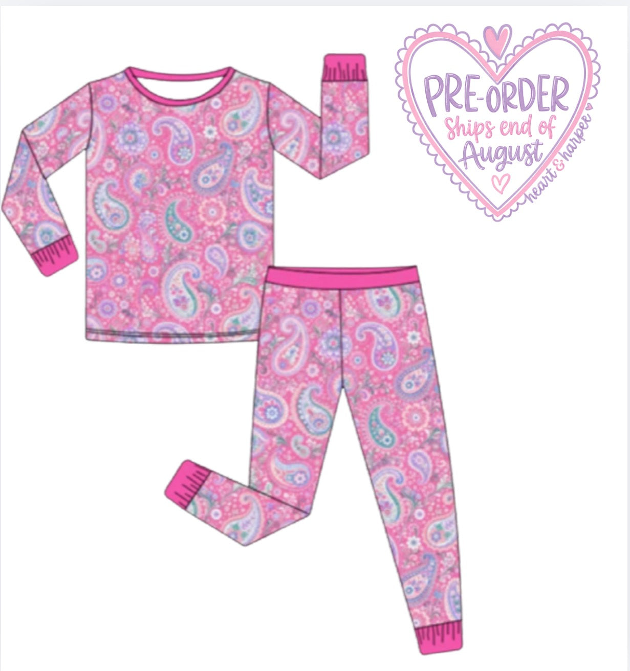 Kids Two Piece Long Paisley PJS (PRE-ORDER)