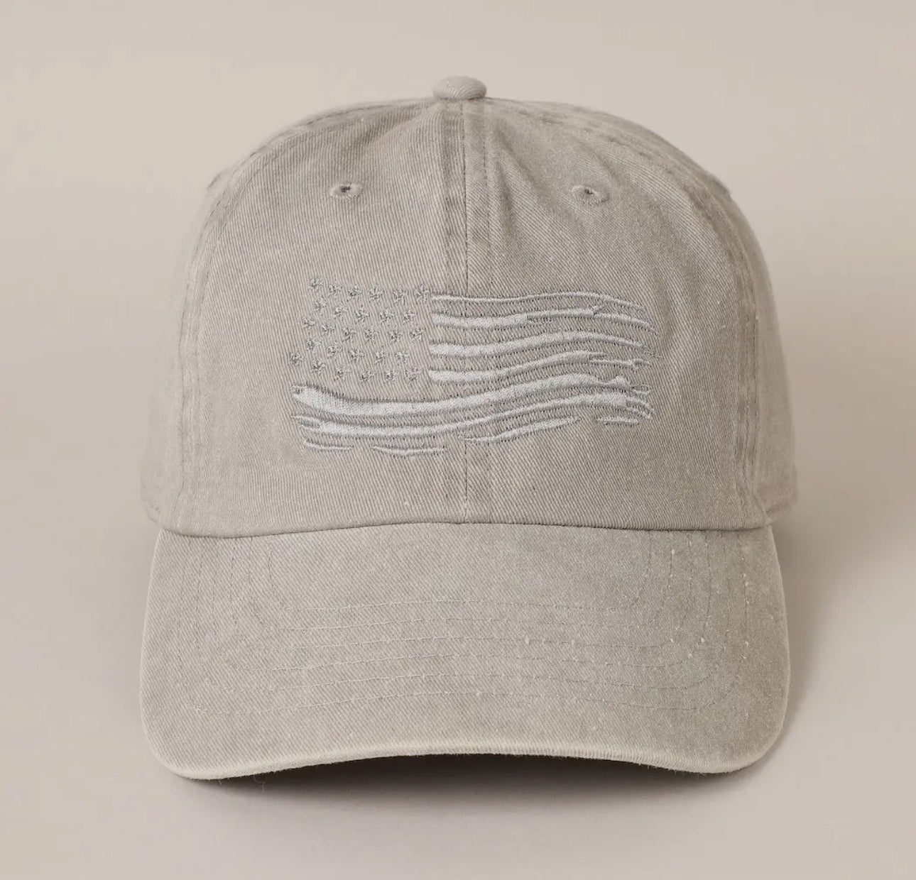 Distressed Flag Light Grey Hat