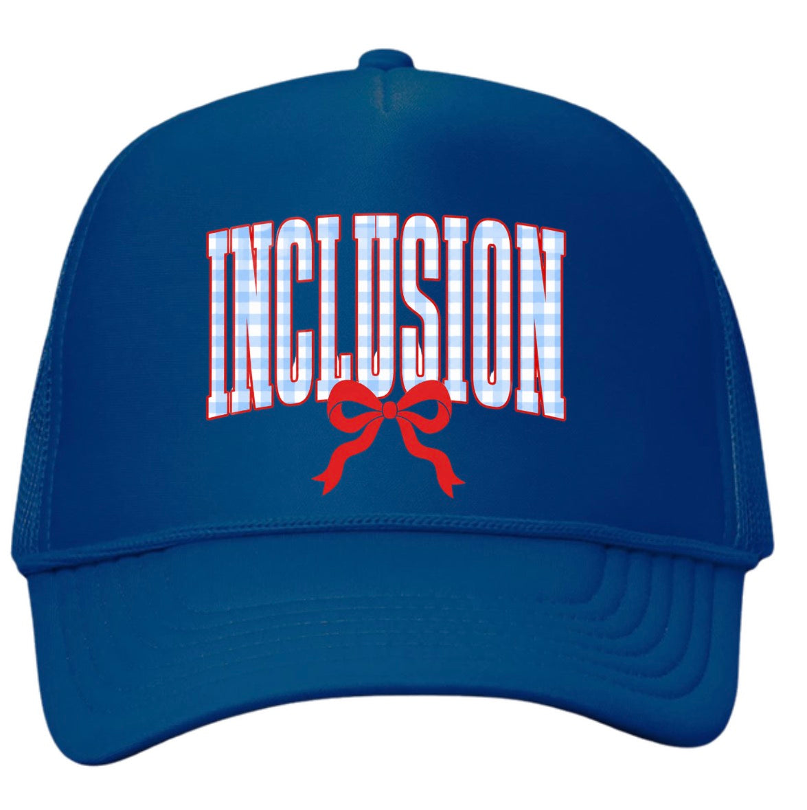 Inclusion Gingham Blue Trucker Hat