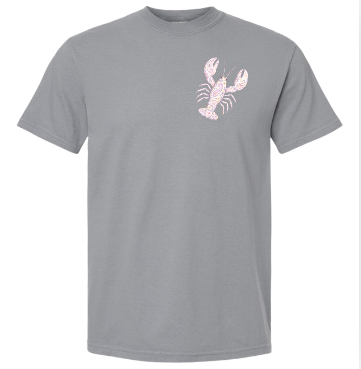 Adult Paisley Lobster Gray Comfort Wash TShirt