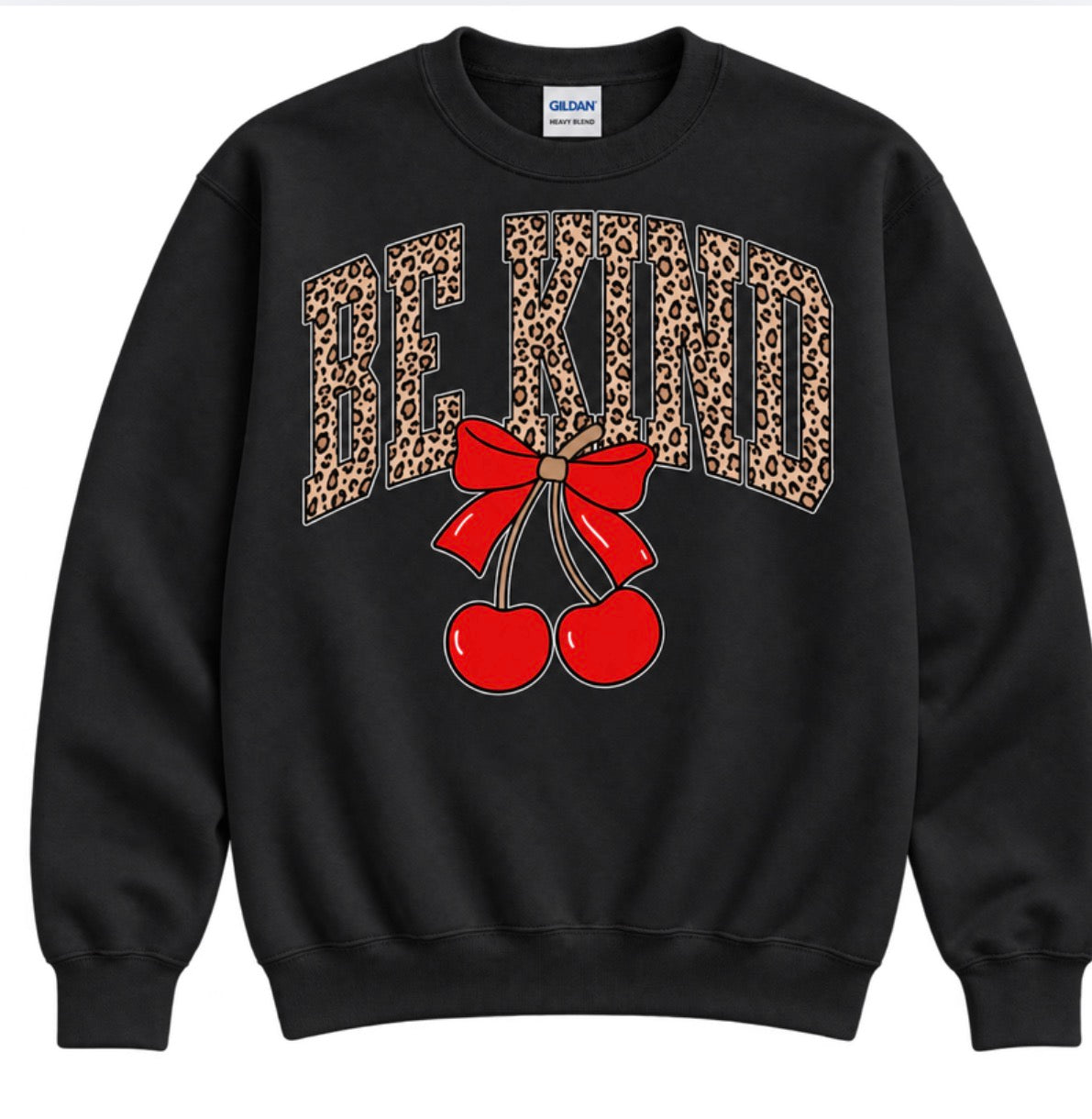 Adult Leopard Cherry Gildan Crewneck