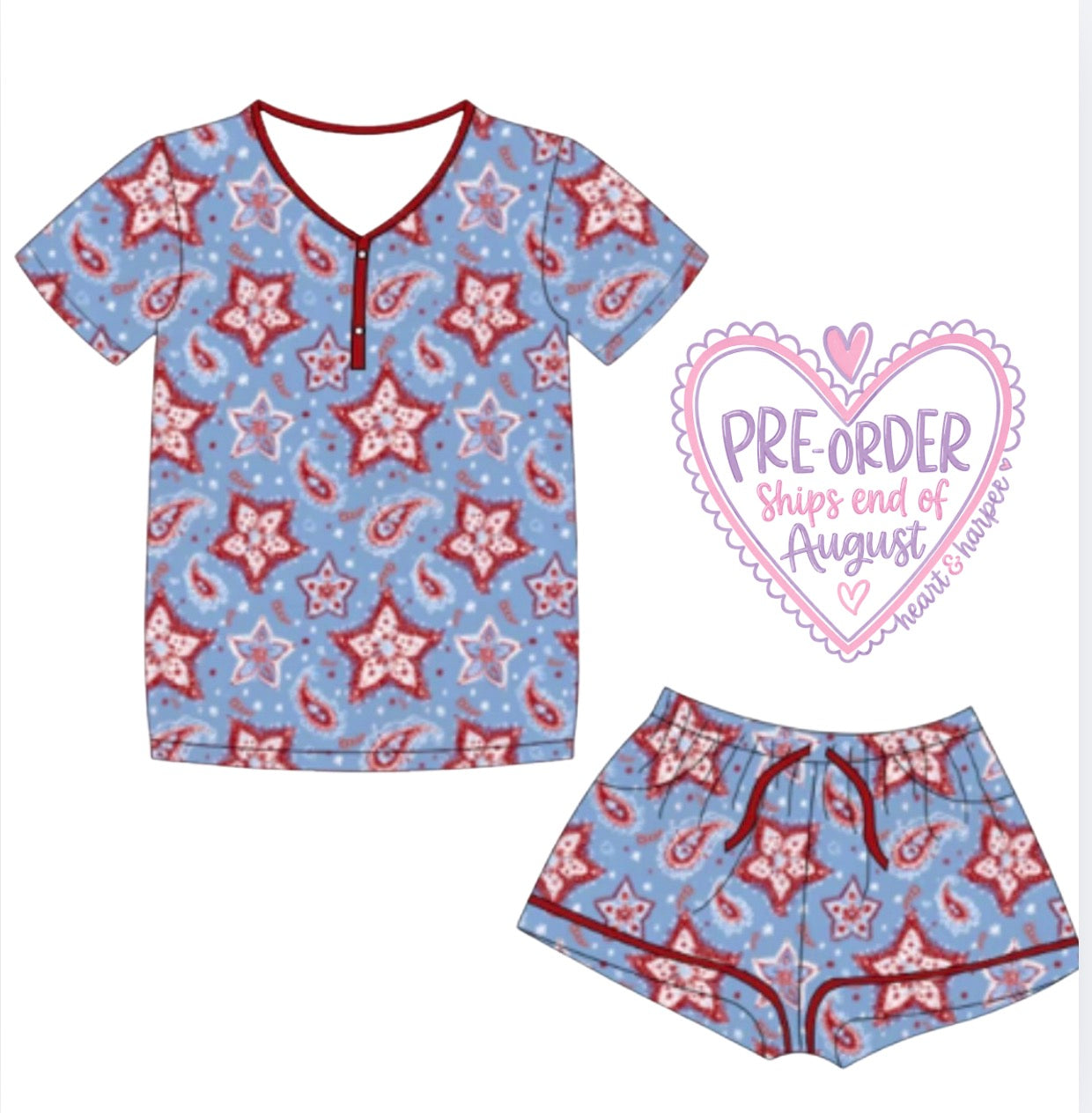 Adult Vneck Top Shorts Spicy Chaos PJ Set (PRE-ORDER)