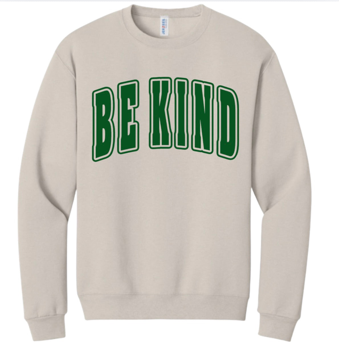 Adult Forest Green Puff Cream Crewneck