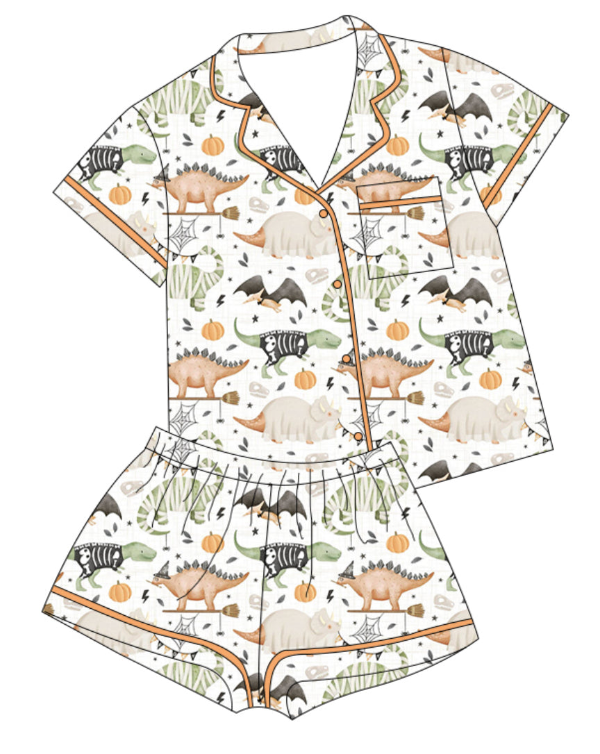 Adult Halloween Dino Short Set