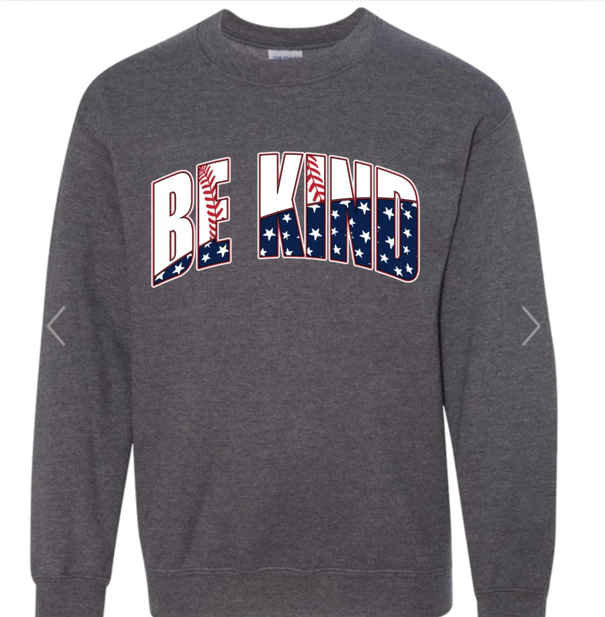 Youth Heather Gray American Baseball Crewneck