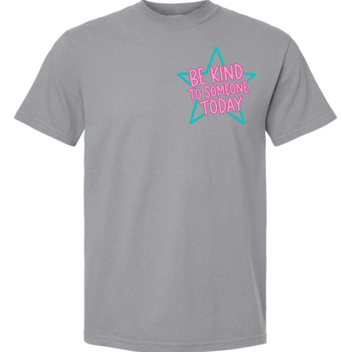 Adult Be Kind Star Gray Comfort Wash TShirt