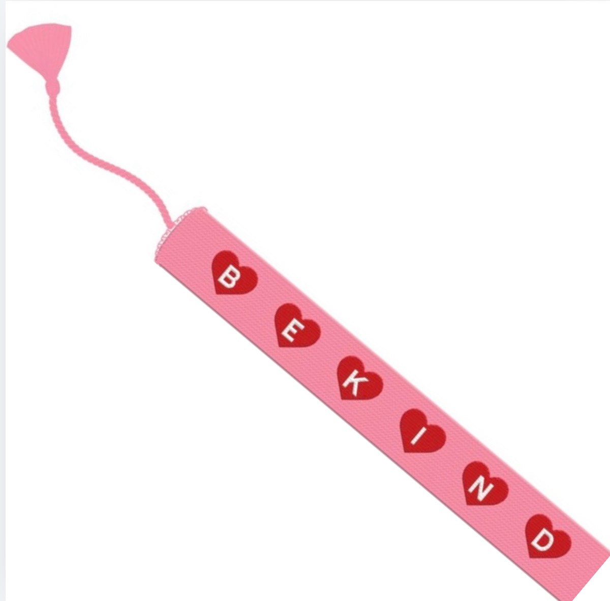 Pink Hearts Be Kind Embroidered Bracelet