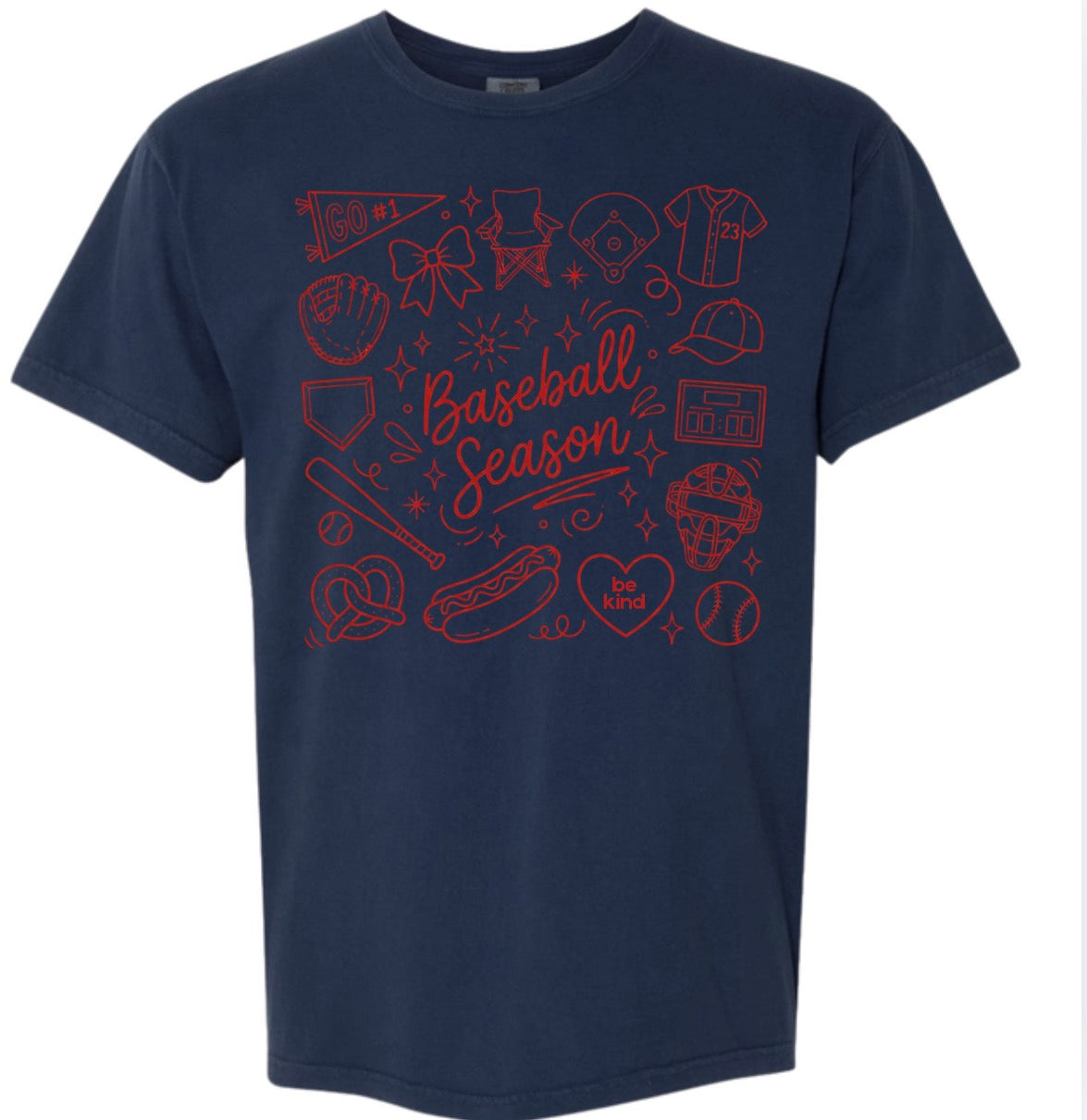 Adult Navy Baseball Collage CC Tshirt
