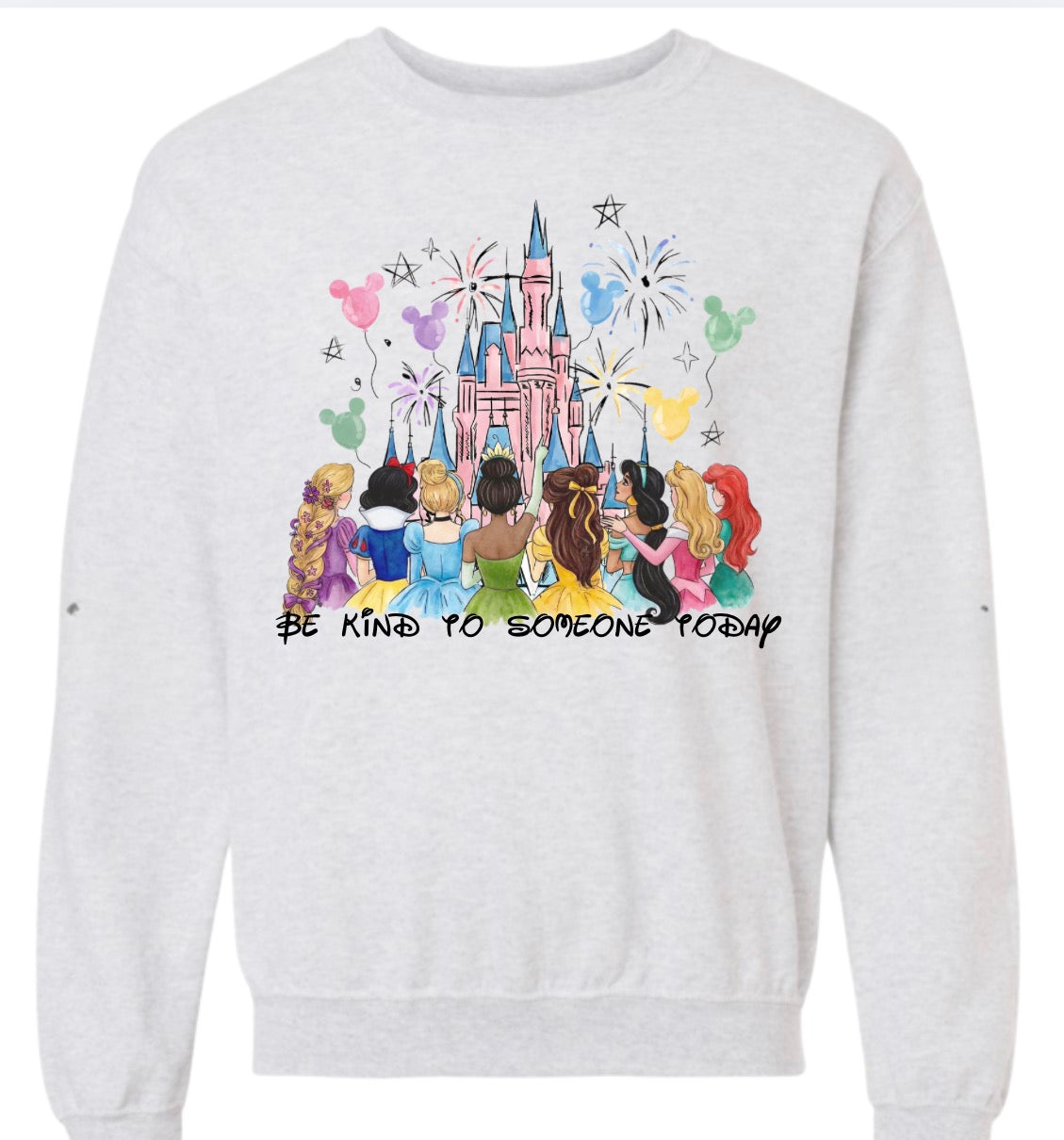 Adult Princess Ash Gray Gildan Crewneck