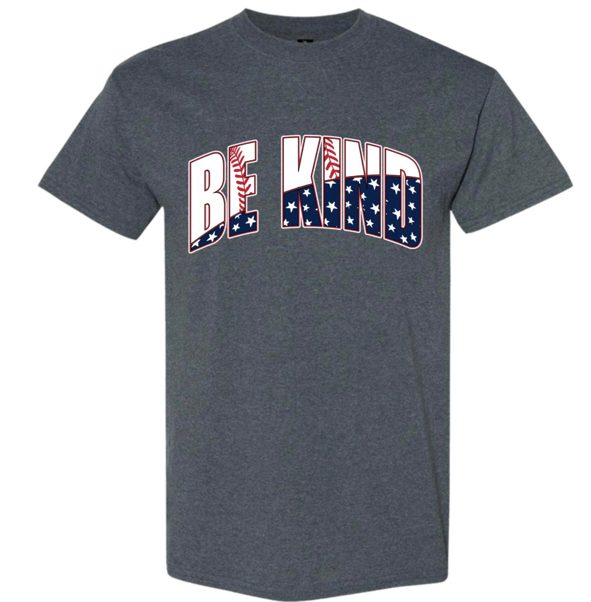 Adult Heather Gray American Baseball Tshirt