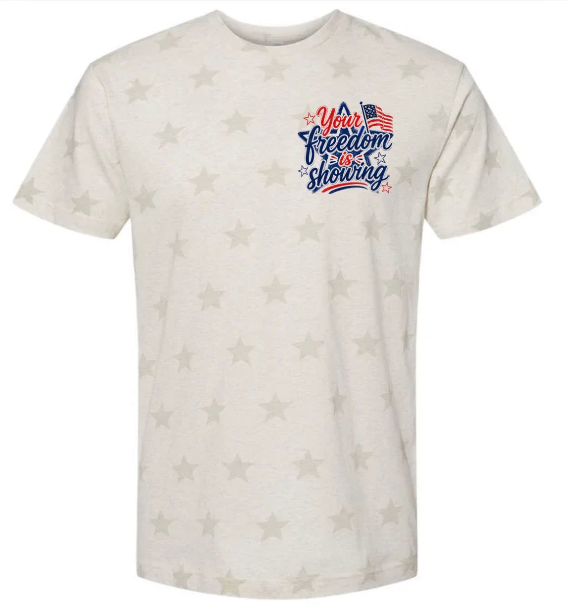 Adult Your Freedom Is Showing Pocket Stars Tshirt