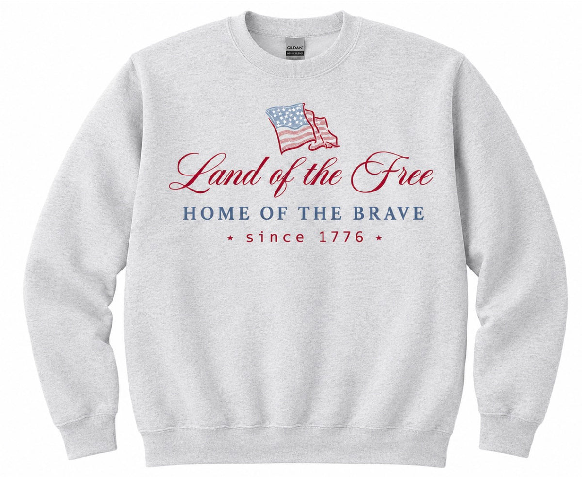 Adult Land of the Free Gildan crewneck