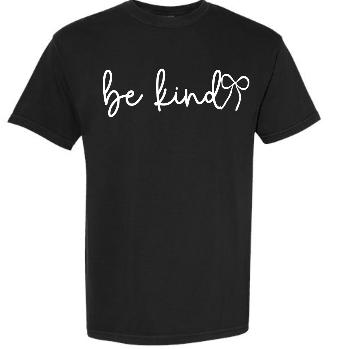 Adult Be Kind Bow Black Comfort Colors TShirt