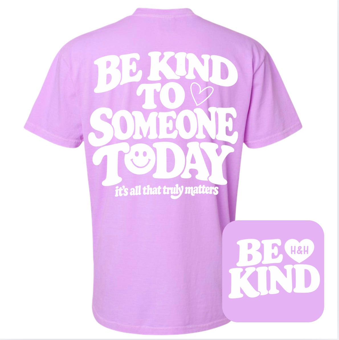 Adult Be Kind Today Neon Purple Comfort Colors TShirt